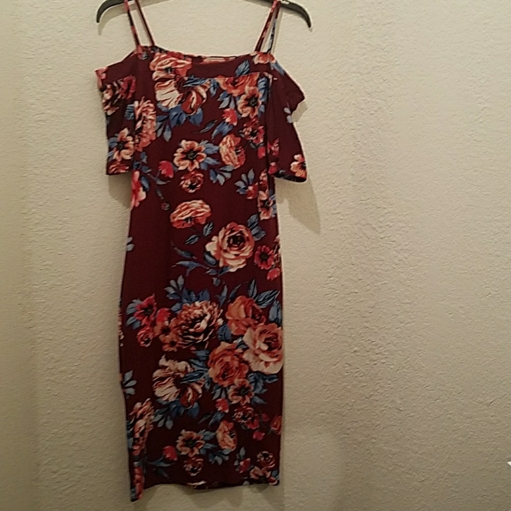 Super stretchy not see through off shoulder dress